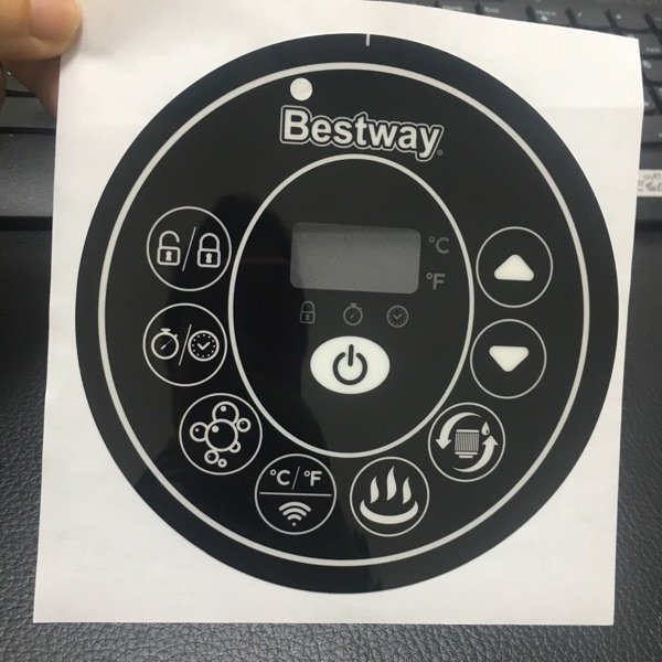 Custom logo capacitive touch membrane keyboard switch lexan sticker electrical embossed button lexan keypad labels