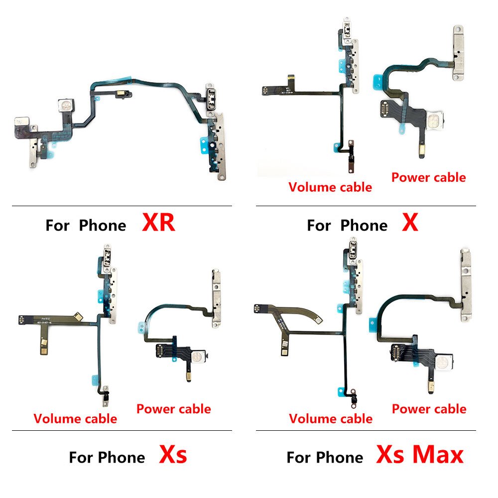 Volume Power Button On Off Key Switch Flex Cable For Phone 7 8 Plus X Xr Xs 11 12 13 Pro Max 13 mini Replacement Repair Parts