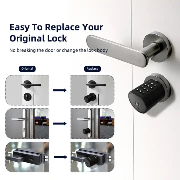 IP67 Smart Cylinder Lock Quality Competitive Price Key Cylinder Door Lock Digital Keypad Smart Lock Door Waterproof Outdoor