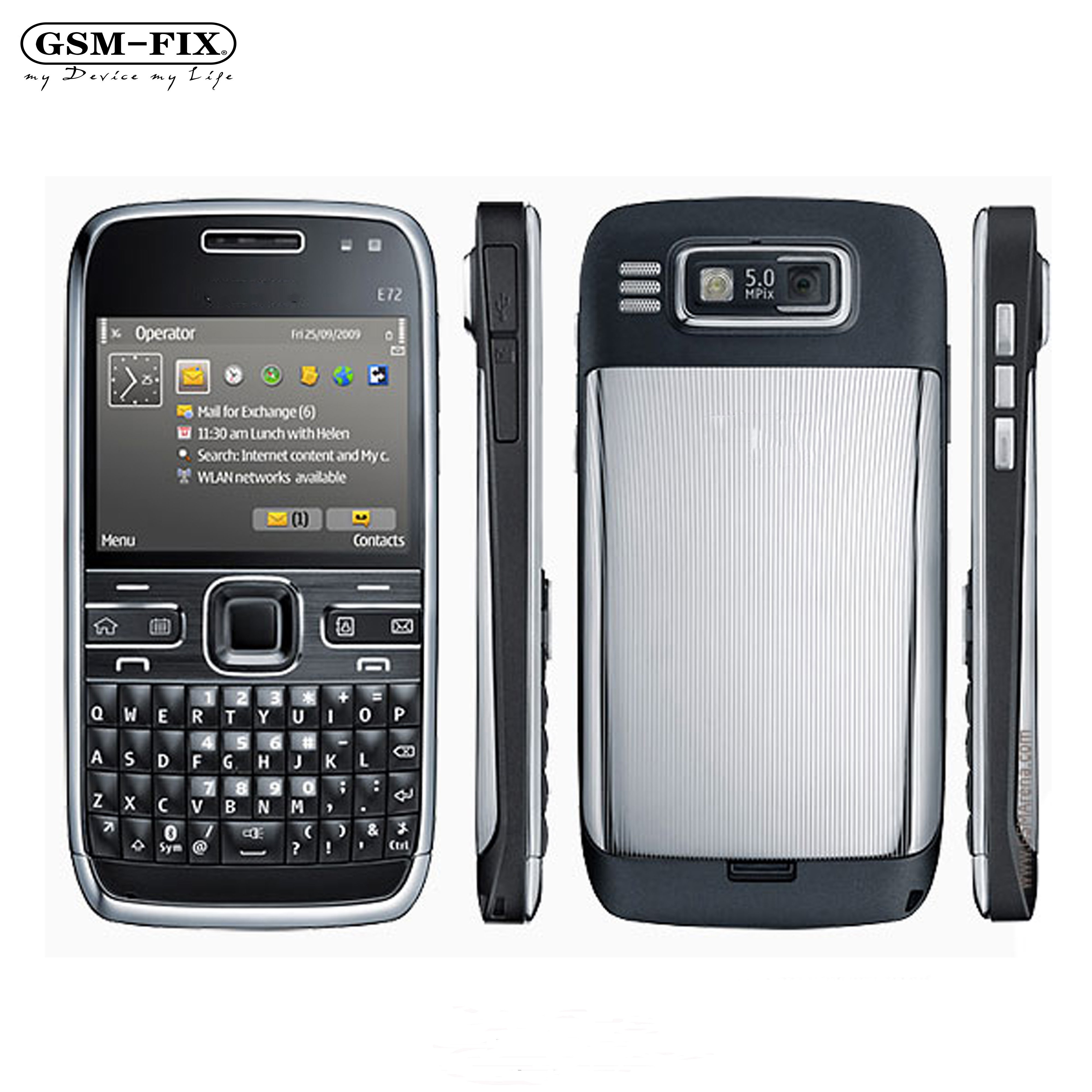 GSM-FIX Original For Nokia E72 3G Unlocked 2.36'' Display 5MP WiFi Support English&Russian&Arabic Keyboard Symbian OS Mobile