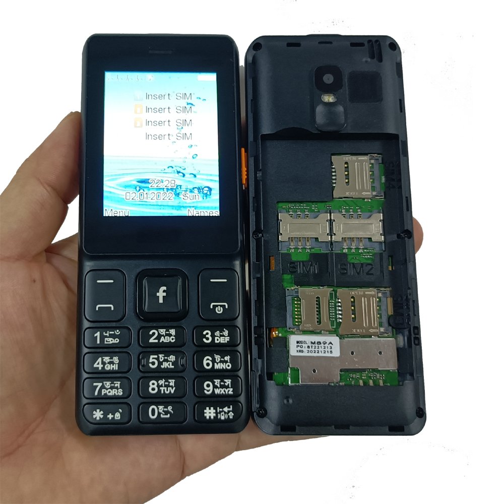 Customize 4 Sim Card Mobile Phone 2500mAh Battery Oem Mtk 6261 Chipst Four Quad Sim Card Long life battery Mobile Cell Phones