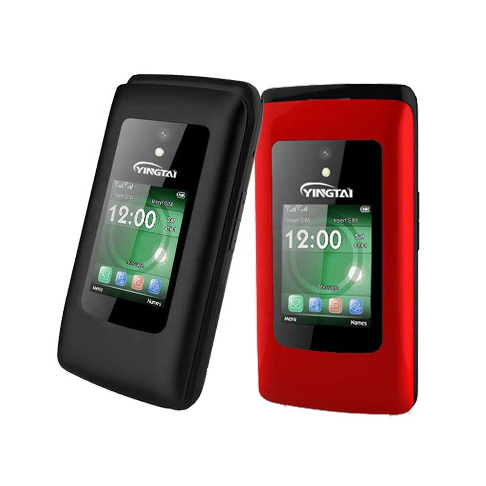 Dual screen quad band folding feature phone low price oem mobile phone with keypad