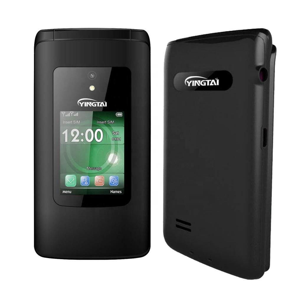 Dual screen quad band folding feature phone low price oem mobile phone with keypad
