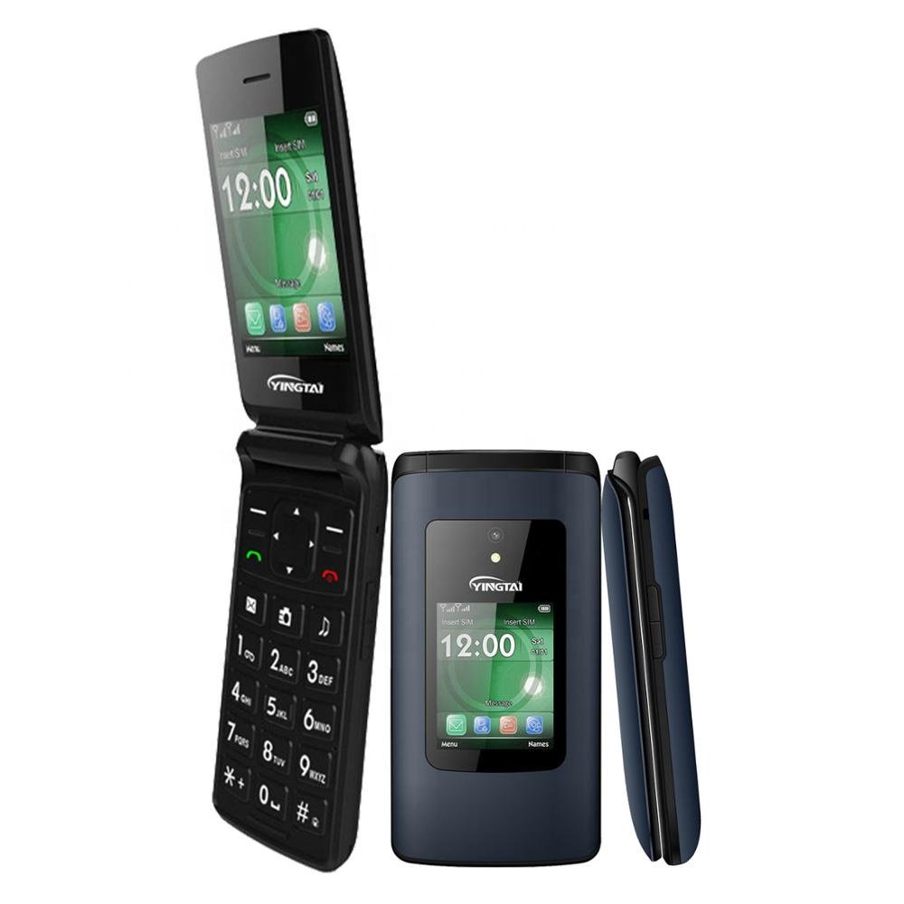 Dual screen quad band folding feature phone low price oem mobile phone with keypad