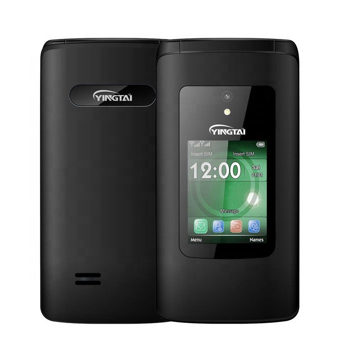Dual screen quad band folding feature phone low price oem mobile phone with keypad