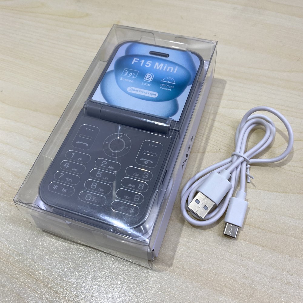 GSM Flip Mobile Phone New F15 mini 2SIM keypad 2.0 inch Foldable cell phone 2G FM Small Flip Phone