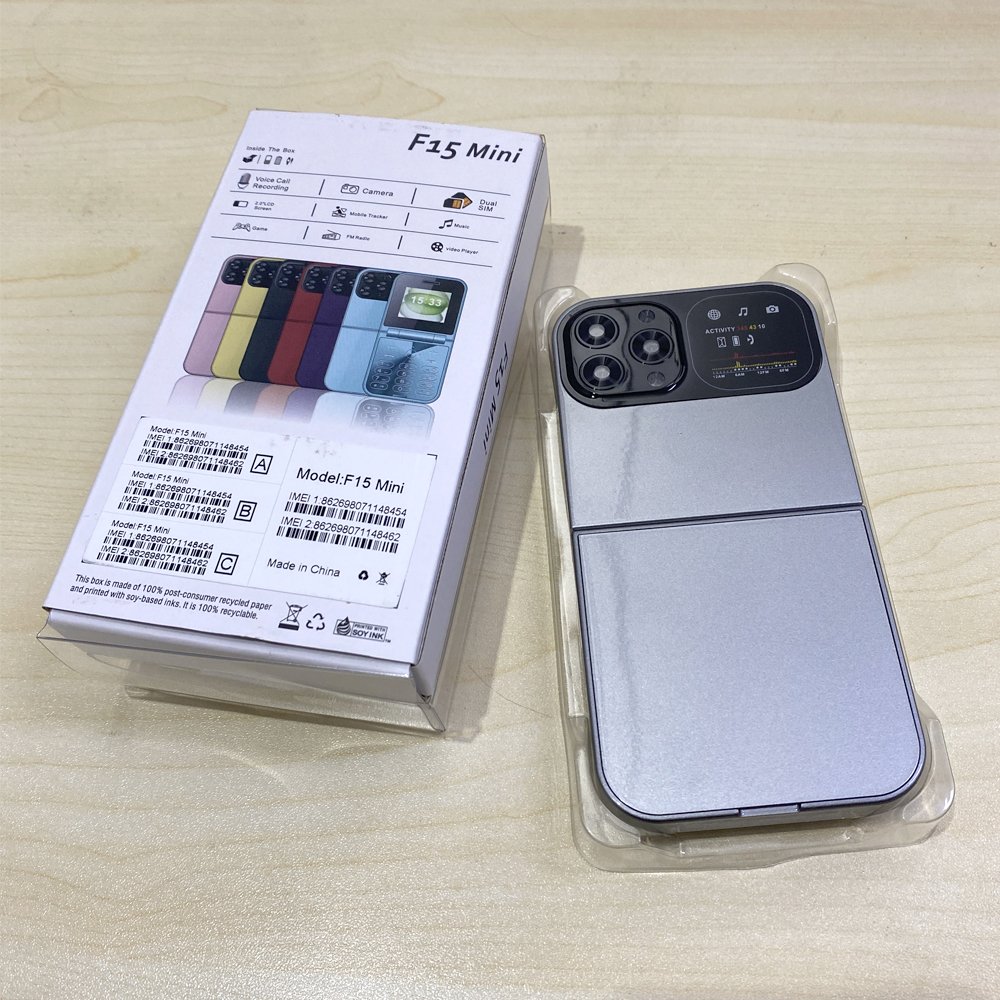 GSM Flip Mobile Phone New F15 mini 2SIM keypad 2.0 inch Foldable cell phone 2G FM Small Flip Phone