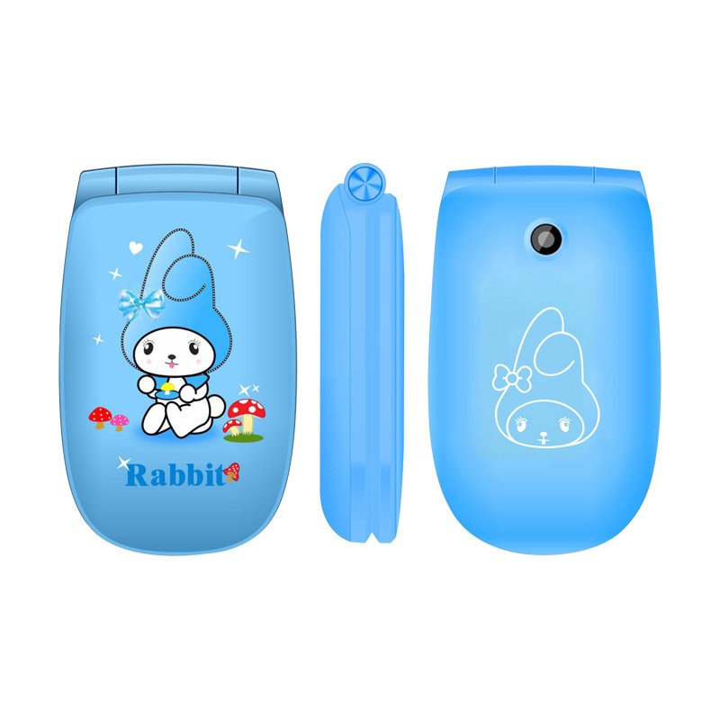 1.44 inch Pink Mini Chidren's Cartoon Rabbit flip dual sim mobile phone low price GSM W11 Kid