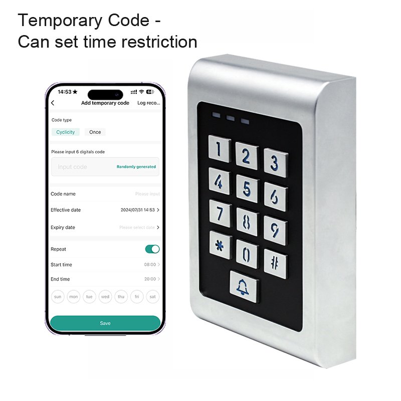 Smart WiFi access control machine with keypad password ID card mobile phone appremote door opening