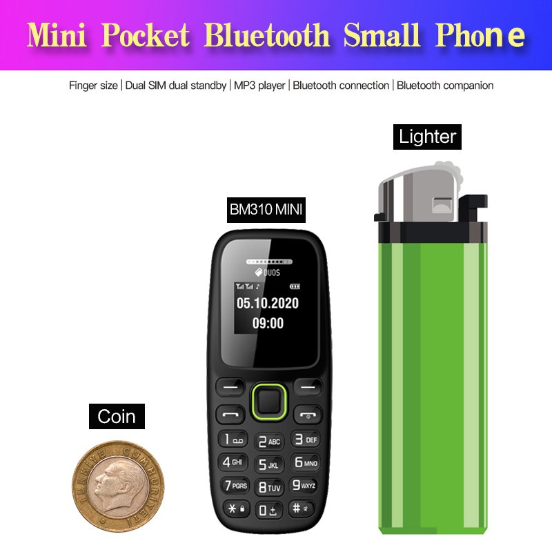 Mini Mobile Phone Price In Pakistan BM310 0.66 Inch LCD Mini Keypad Phone 2G Cell Phone