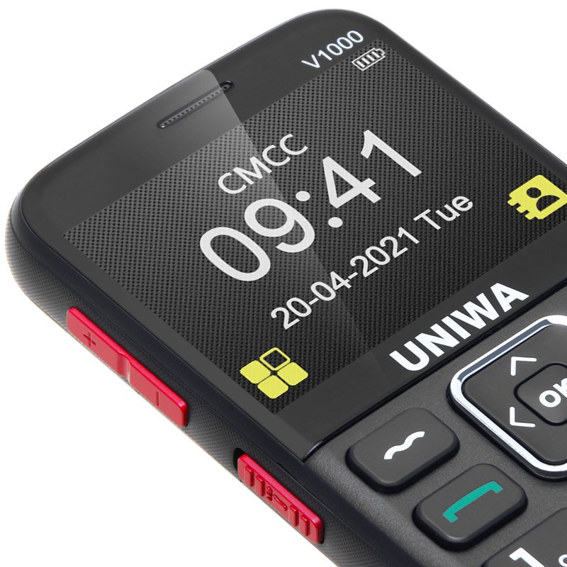 UNIWA V1000 2.31 Inch Screen Big Button Brand 4G Senior Bar Cell Phone For Elderly with SOS
