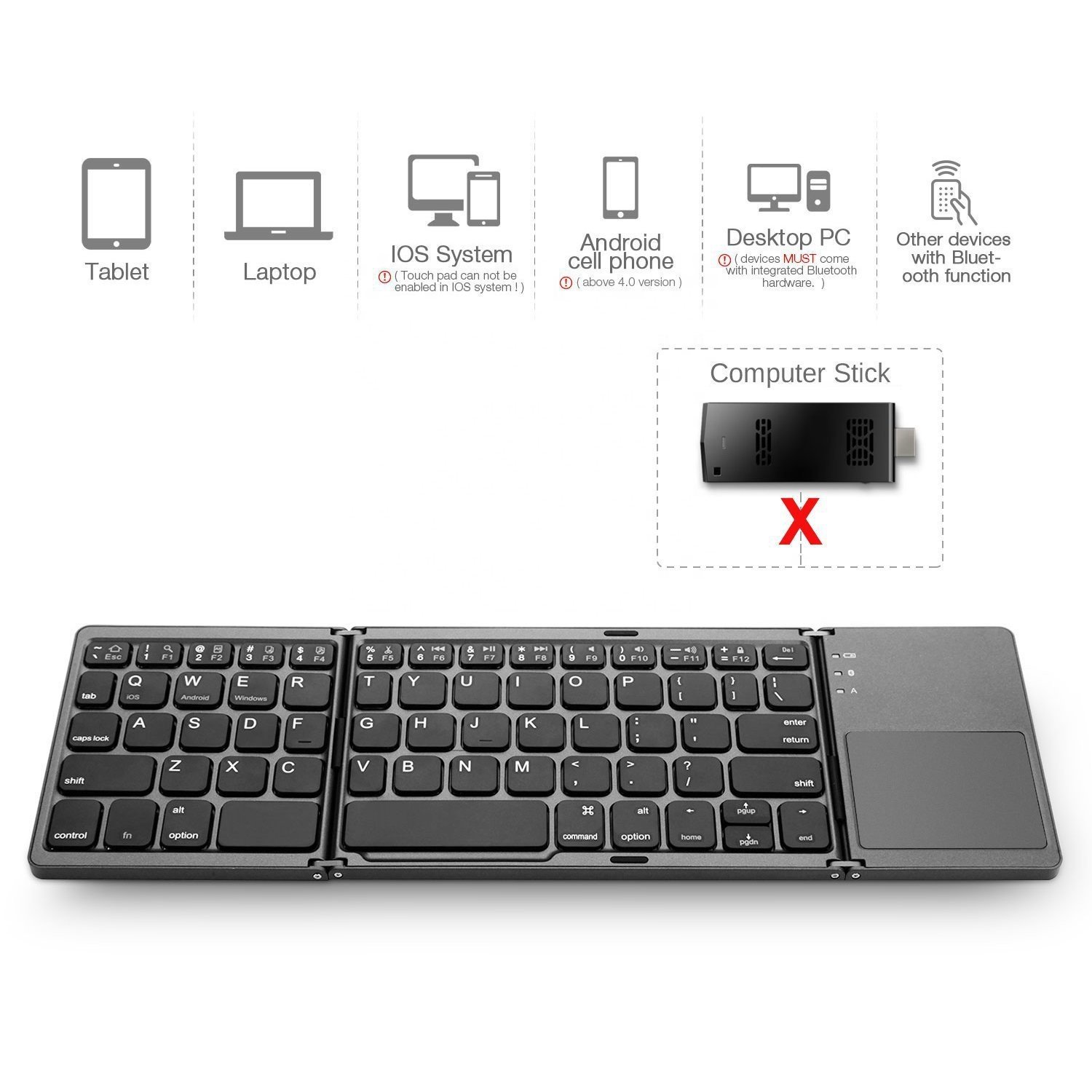 Custom logo ce rohs foldable keyboard folding wireless BT tastatur mouse and keyboard for apple logitech