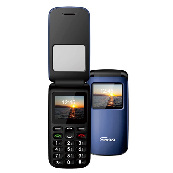 Yingtai 4G 1.77 inch Type-C connector keypad mobile phone volte supported flip phone with SOS for the elder
