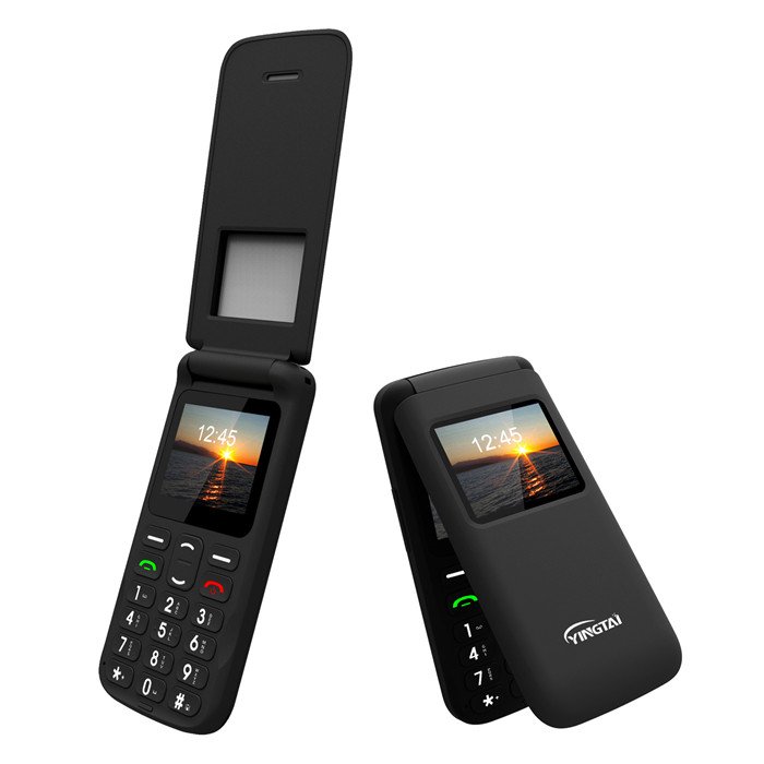 Yingtai 4G 1.77 inch Type-C connector keypad mobile phone volte supported flip phone with SOS for the elder
