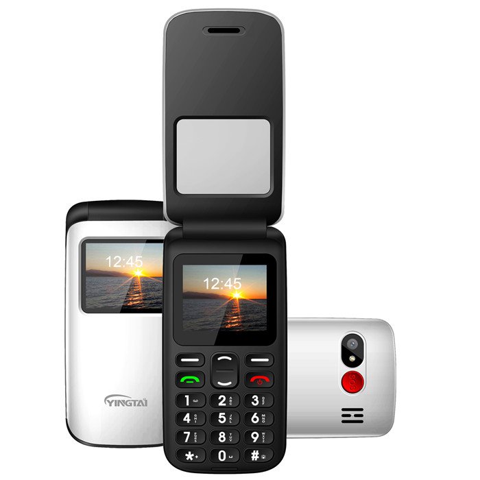 Yingtai 4G 1.77 inch Type-C connector keypad mobile phone volte supported flip phone with SOS for the elder