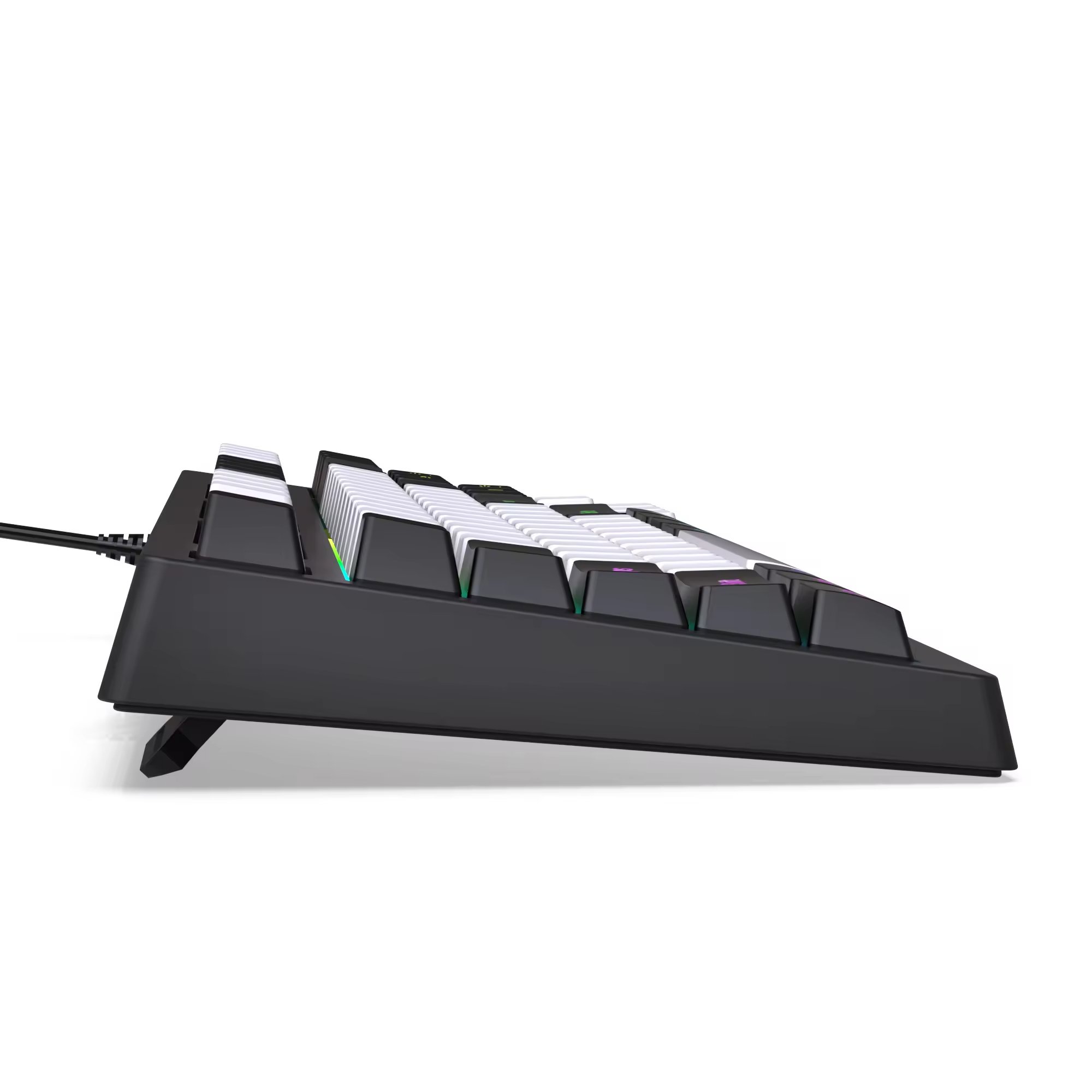 RGB Backlit Ultra Compact Mini Mechanical Keyboard USB Wired Gaming Keyboard Waterproof Small Compact 87 Key Keyboard