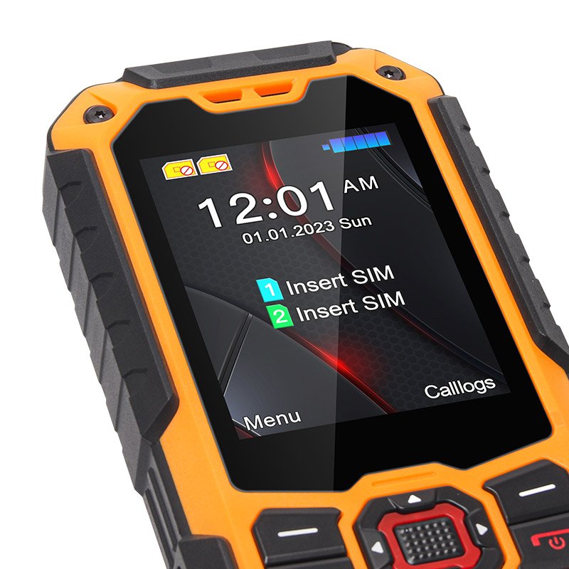 UNIWA S9 2.4 Inch 4G LTE Network IP68 Waterproof Torch 3000mAh Big Battery Cell Phone 4G Feature Rugged Phone with Keypad