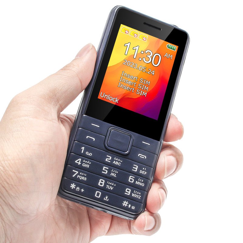 ECON E2454 2.4 Inch 25BI Big Battery Fashion GSM Keypad 3 SIM Card Mobile Phone with Bright LED Torch