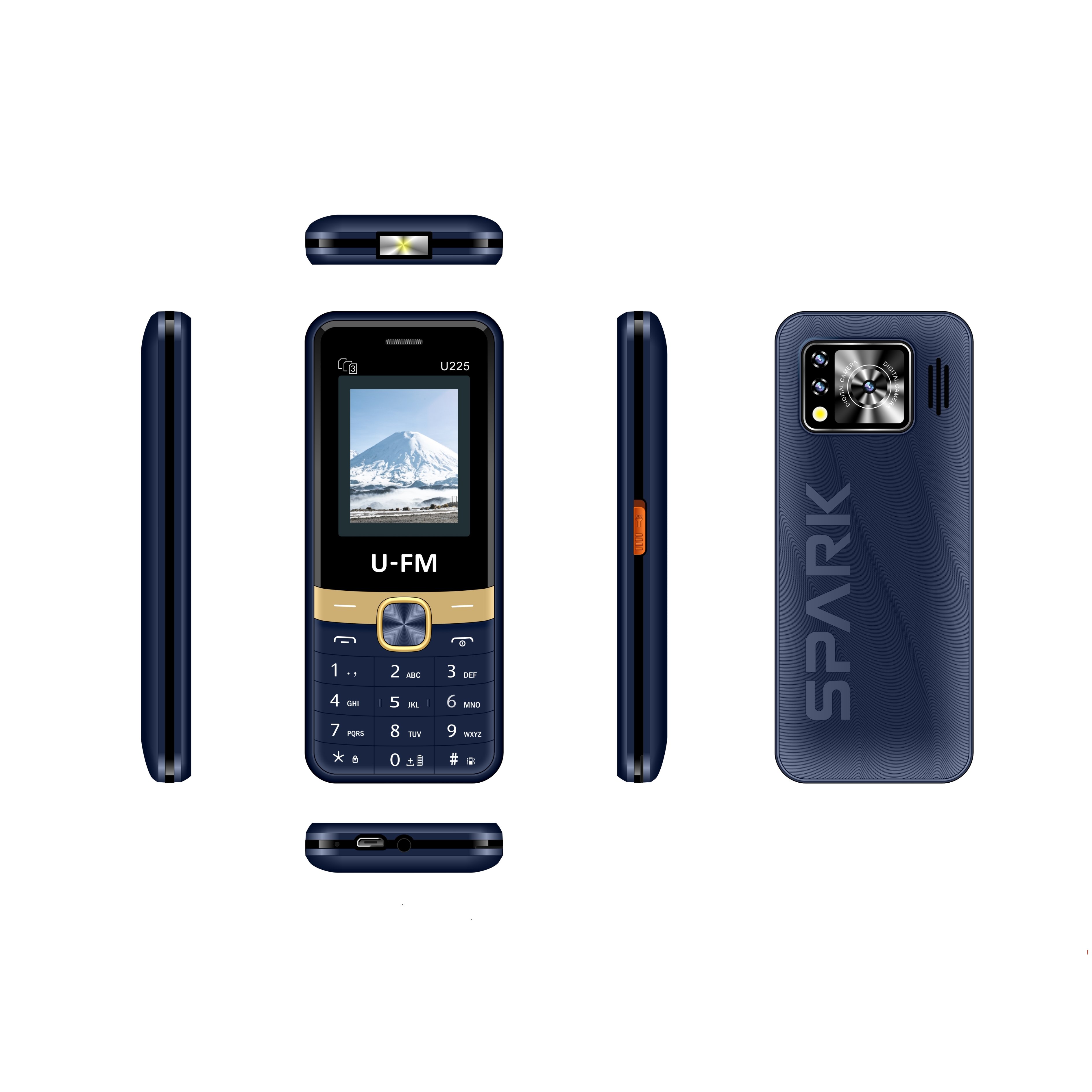 U-FM 225 1.8" Display Big Battery New 2024: Square Shape Mobile Phone New Mobile Phones
