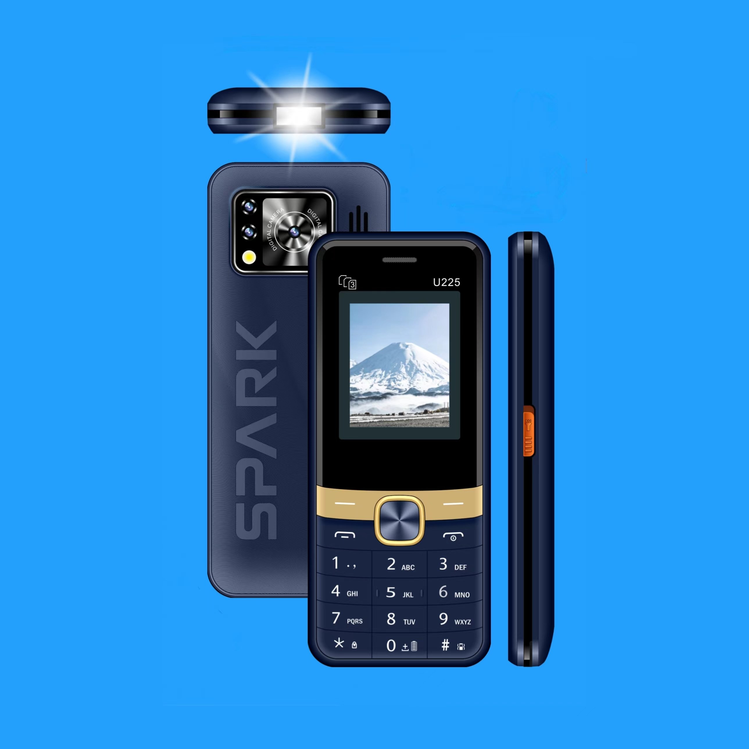 U-FM 225 1.8" Display Big Battery New 2024: Square Shape Mobile Phone New Mobile Phones