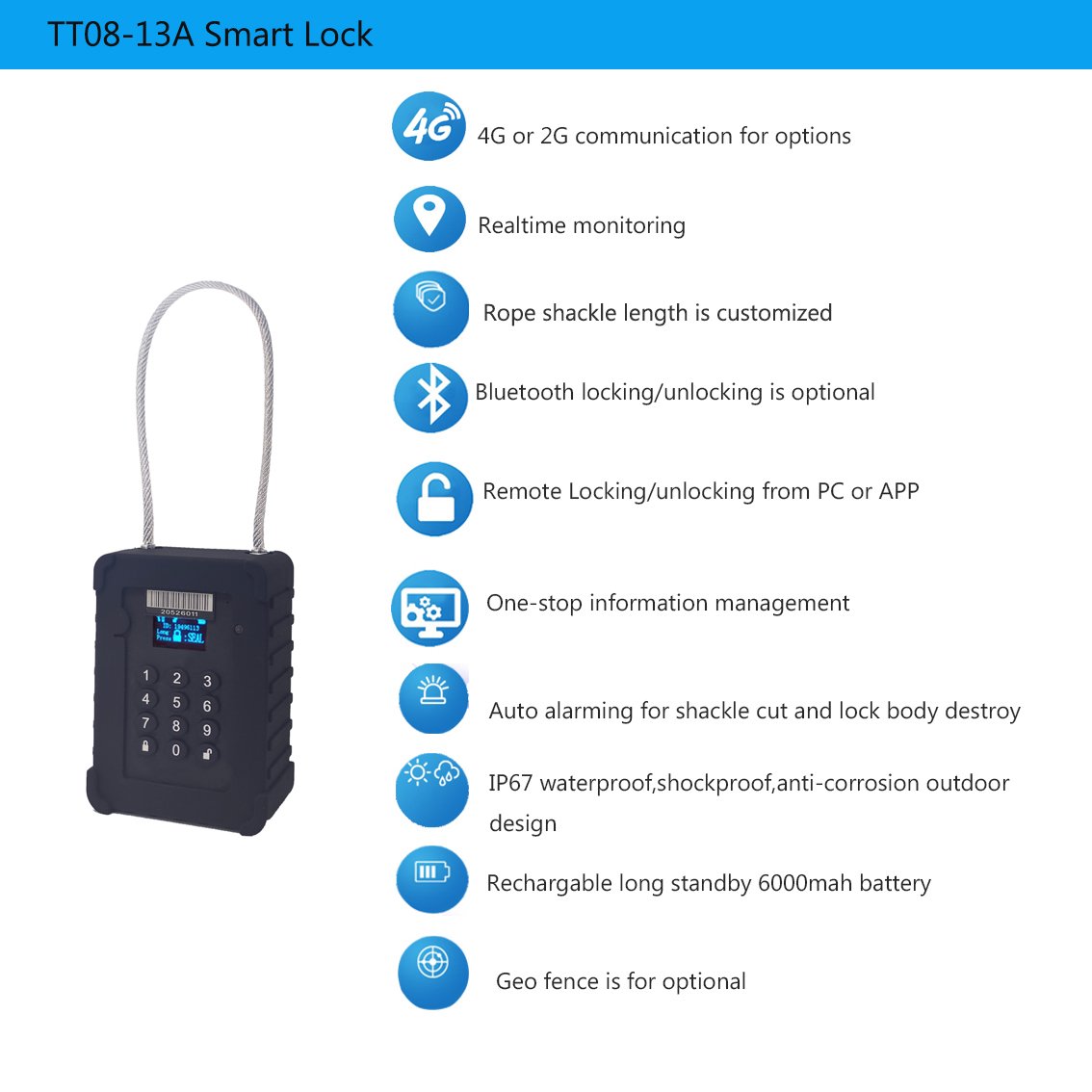 4g 10000mAh Remote control monitoring tracking locating alarm smart gps+lbs positioning gps lock