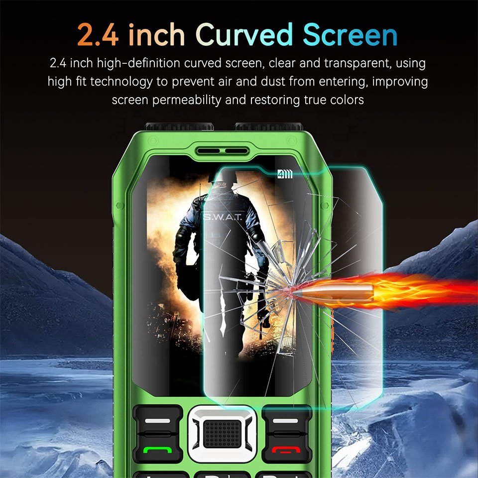 UNIWA M6000 OEM 2.4 Inch Display Screen Big Speaker Keypad 4 SIM Long Life 4800mAh Big Battery Power Bank Mobile Phone