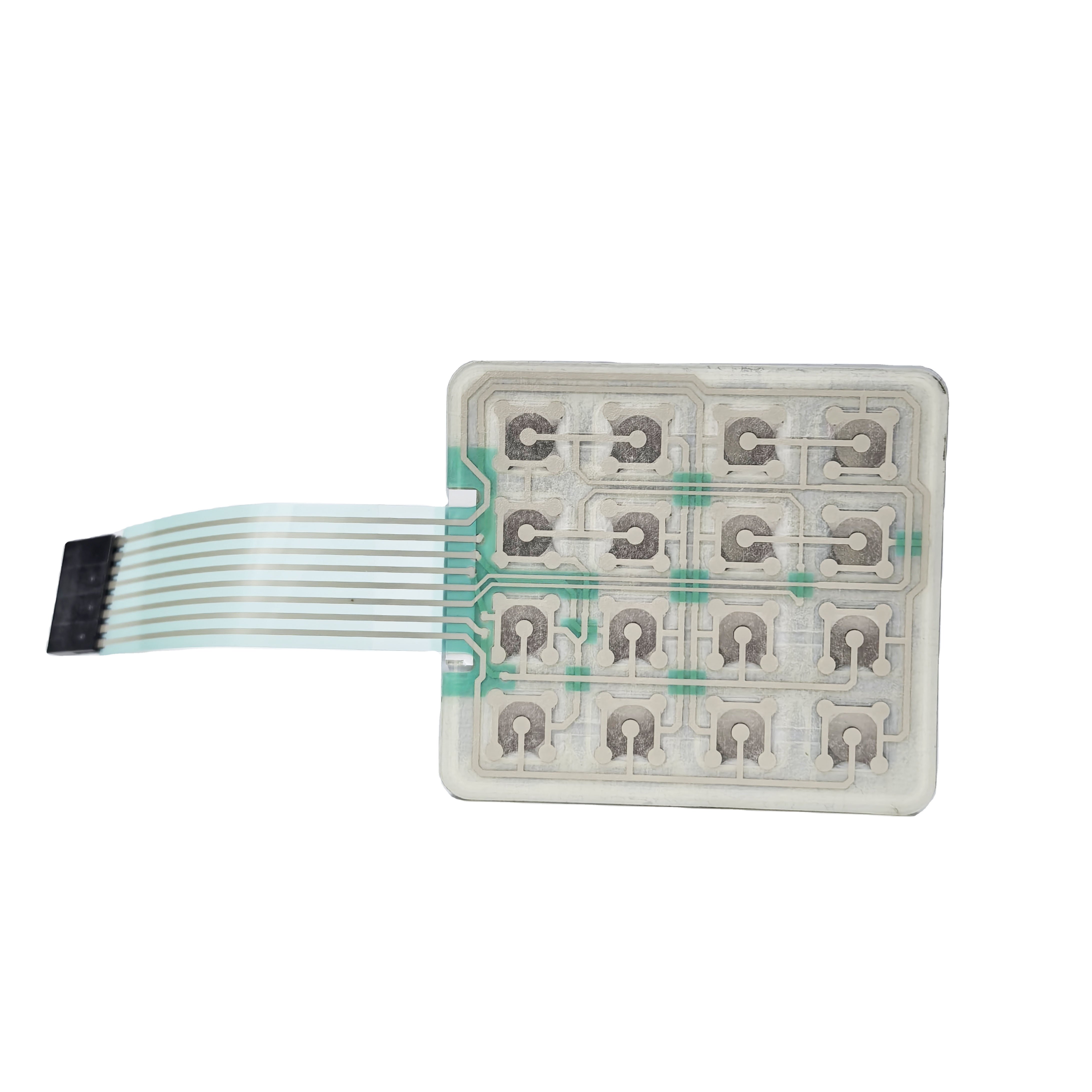 Professional Factory Keypads&keyboards Embossed Tactile Keypads Graphic Overlay 4x4 Matrix Membrane Switch Keypad With Adhesive