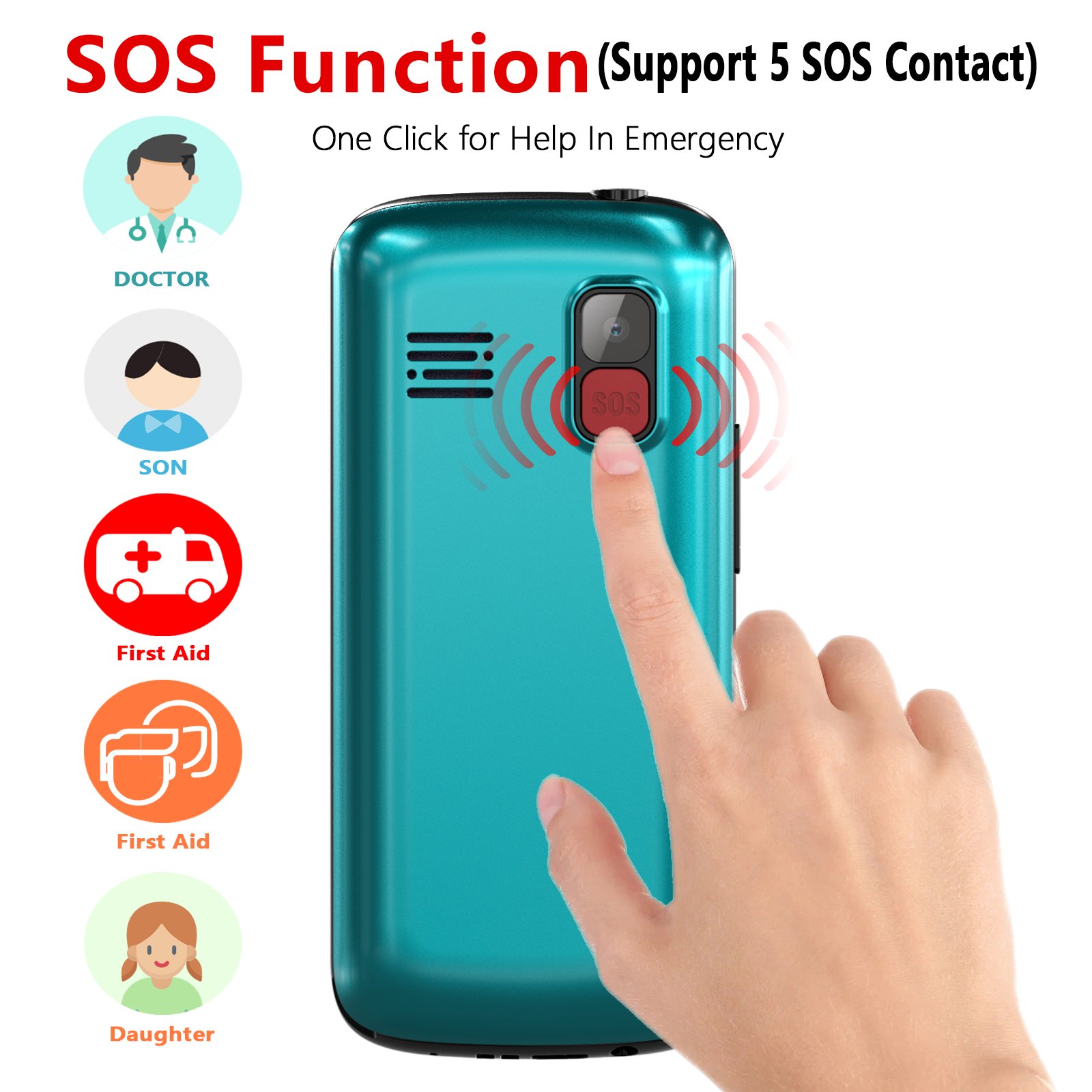 New Design 4G Feature Phone with Charging Dock 4G LTE Cell Phone 2.4Inch Lcd Big Button Bar Phone for Sneiors