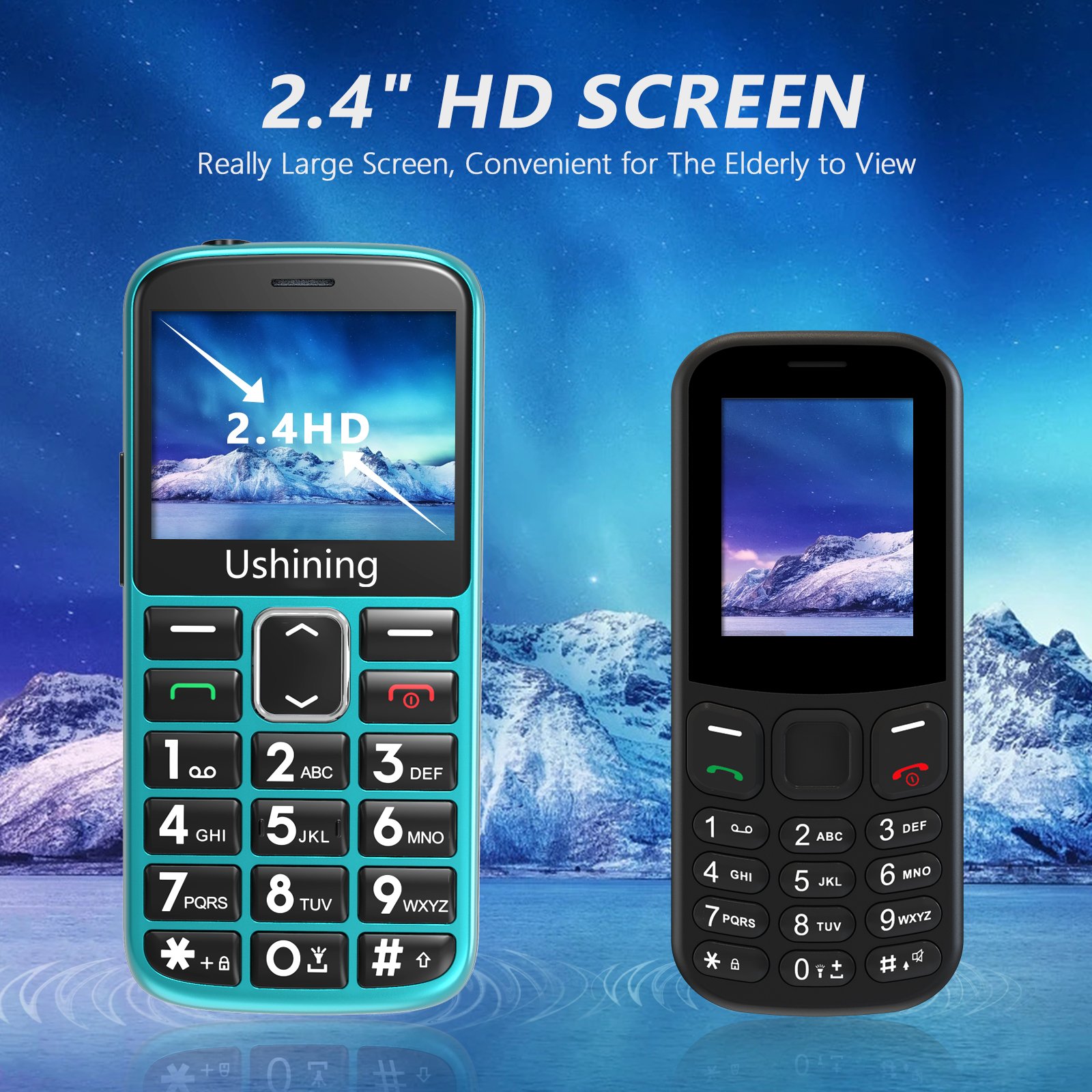 New Design 4G Feature Phone with Charging Dock 4G LTE Cell Phone 2.4Inch Lcd Big Button Bar Phone for Sneiors