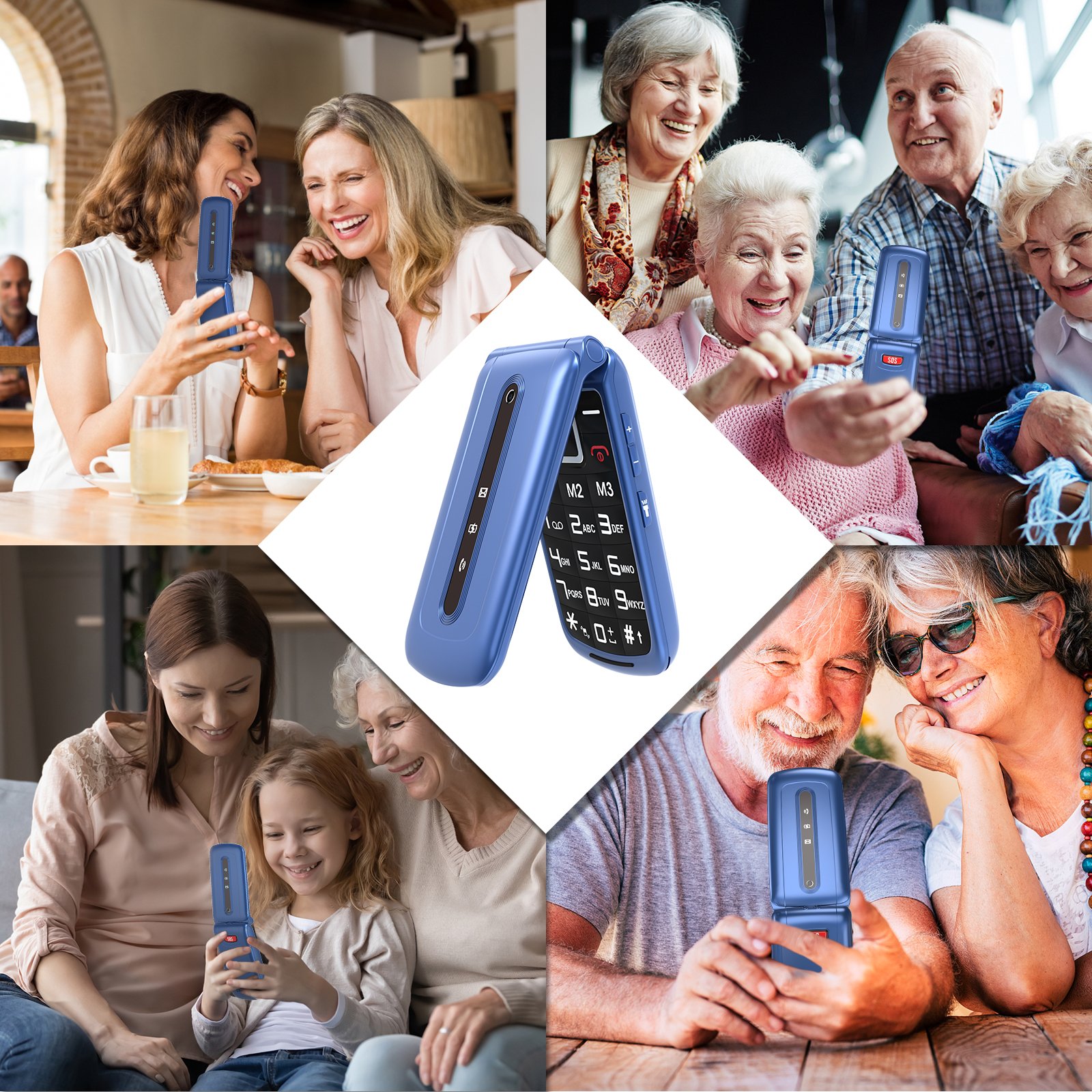 High Quality 2G Mobile Phone Flip OEM 2.4'' Screen GSM Mobile Phone LCD 2G Phone FM Bluetooth for Elderly People