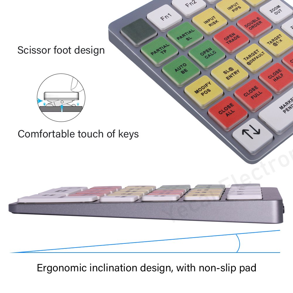 2.4G USB receiver type C trading keyboard with programmable calculadora comercial metatrader calculator items for forex