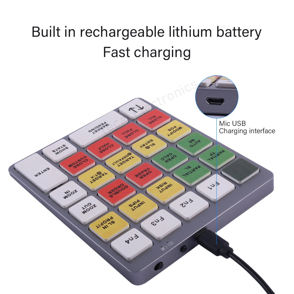 2.4G USB receiver type C trading keyboard with programmable calculadora comercial metatrader calculator items for forex