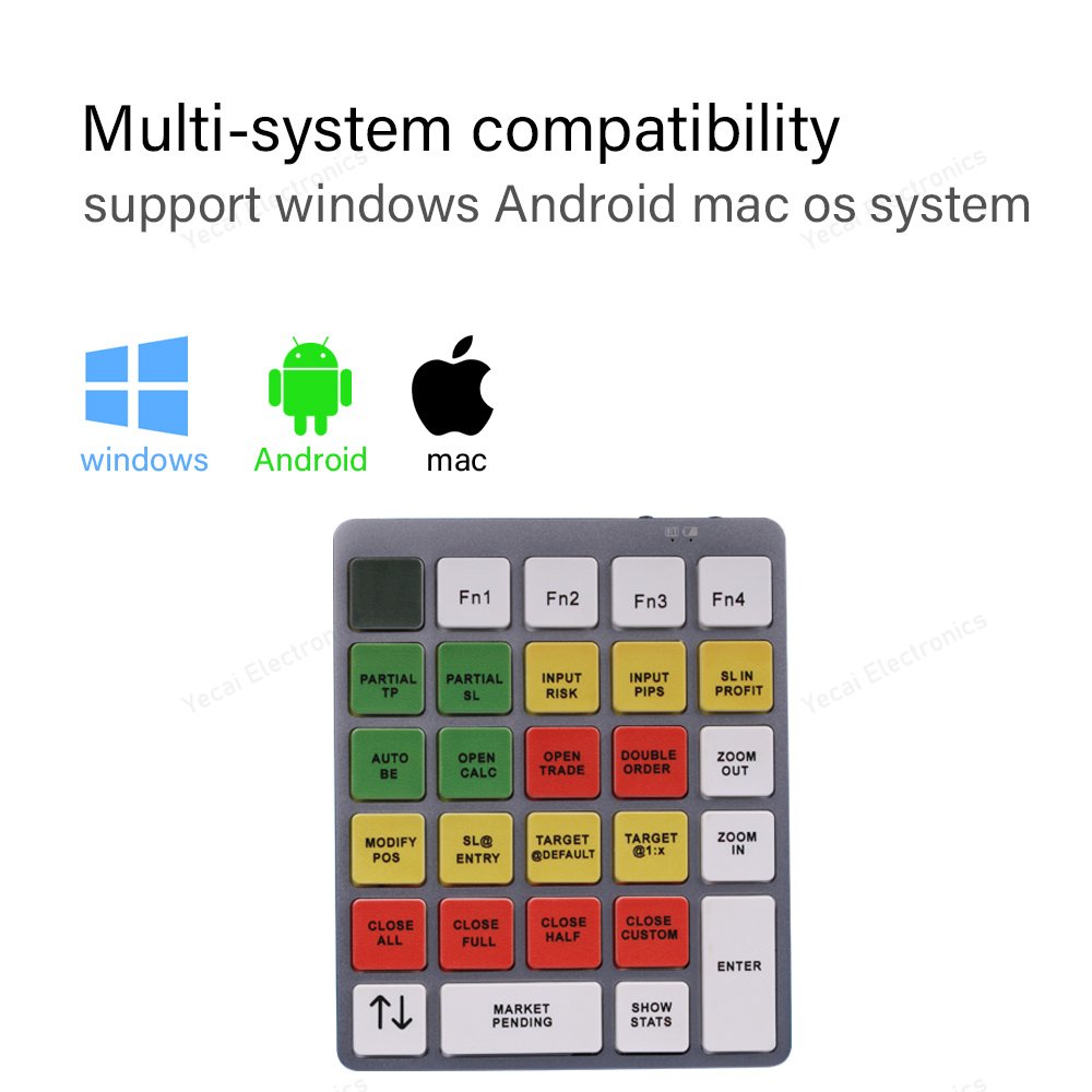 2.4G USB receiver type C trading keyboard with programmable calculadora comercial metatrader calculator items for forex