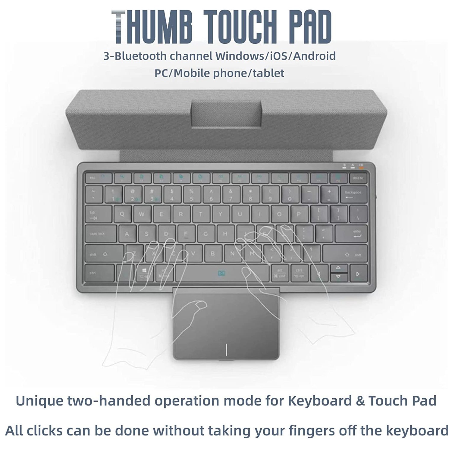 universal portable New foldable BT keyboard with protective case holder for mobile phone tablet home office