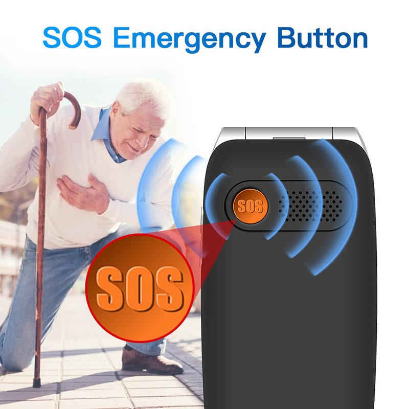 V202T Wholesale 4G Elder Flip Mobile Phone Dual Screen Big Battery Big Button Senior Phone Feature Keypad Flip Phone With SOS