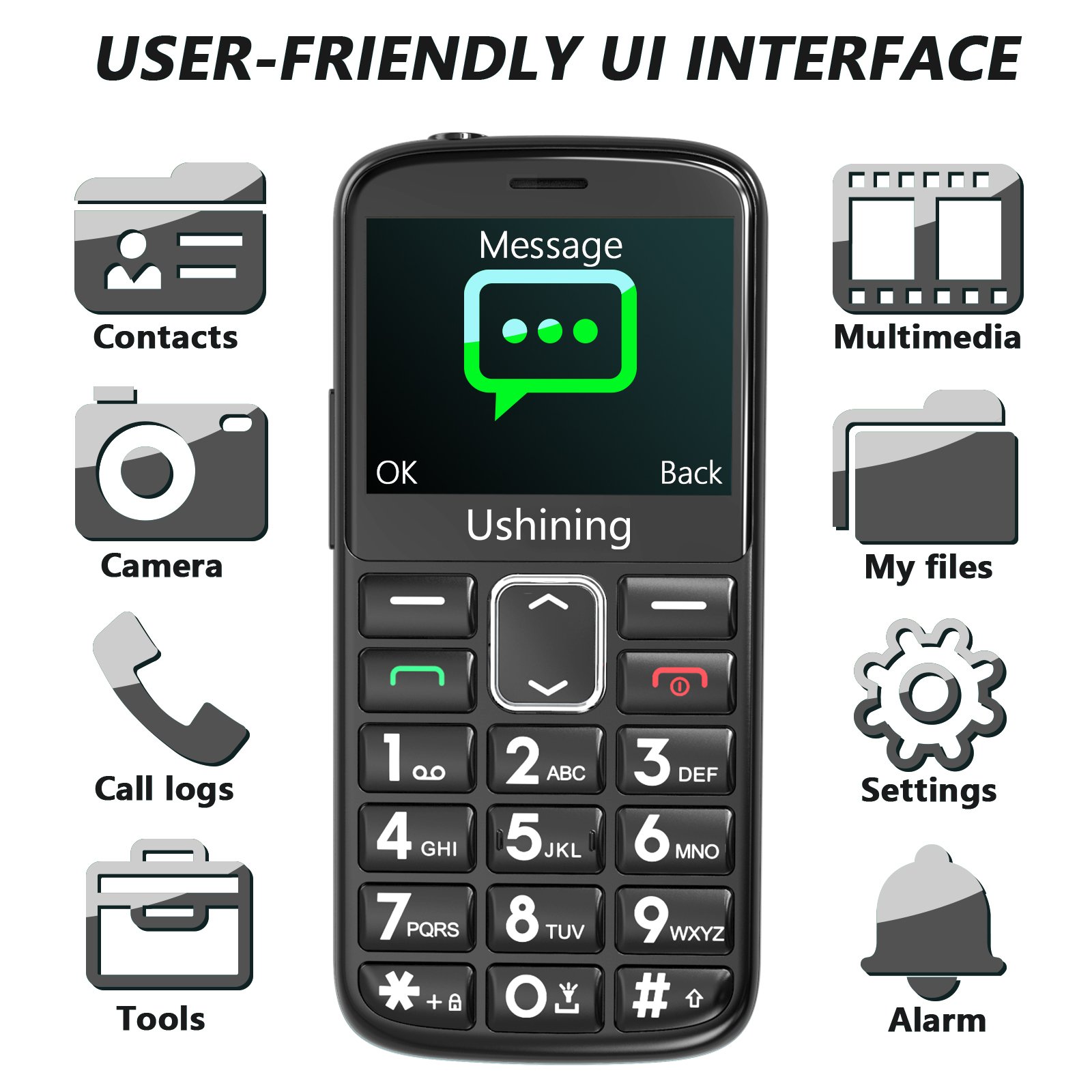 Good Quality Cheap Feature Phone 4G 2.4 inch Basic Cell Phone with SOS button Big Display 4G LTE Featrue Phone for Seniors
