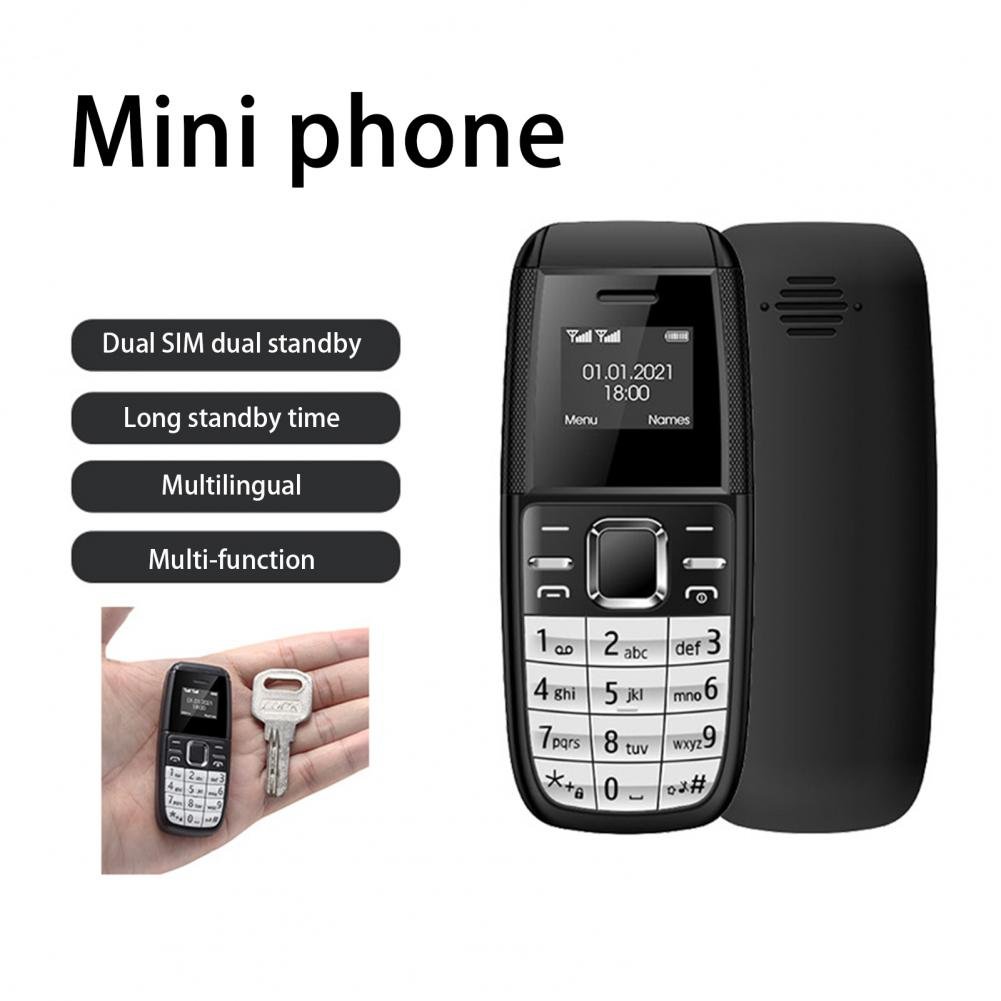 BM200 Mini Keypad Phone Dual-Cards Dual Standby Without Camera 0.66 Inch GSM Quad Band Spare Small Cell Phone for Elderly