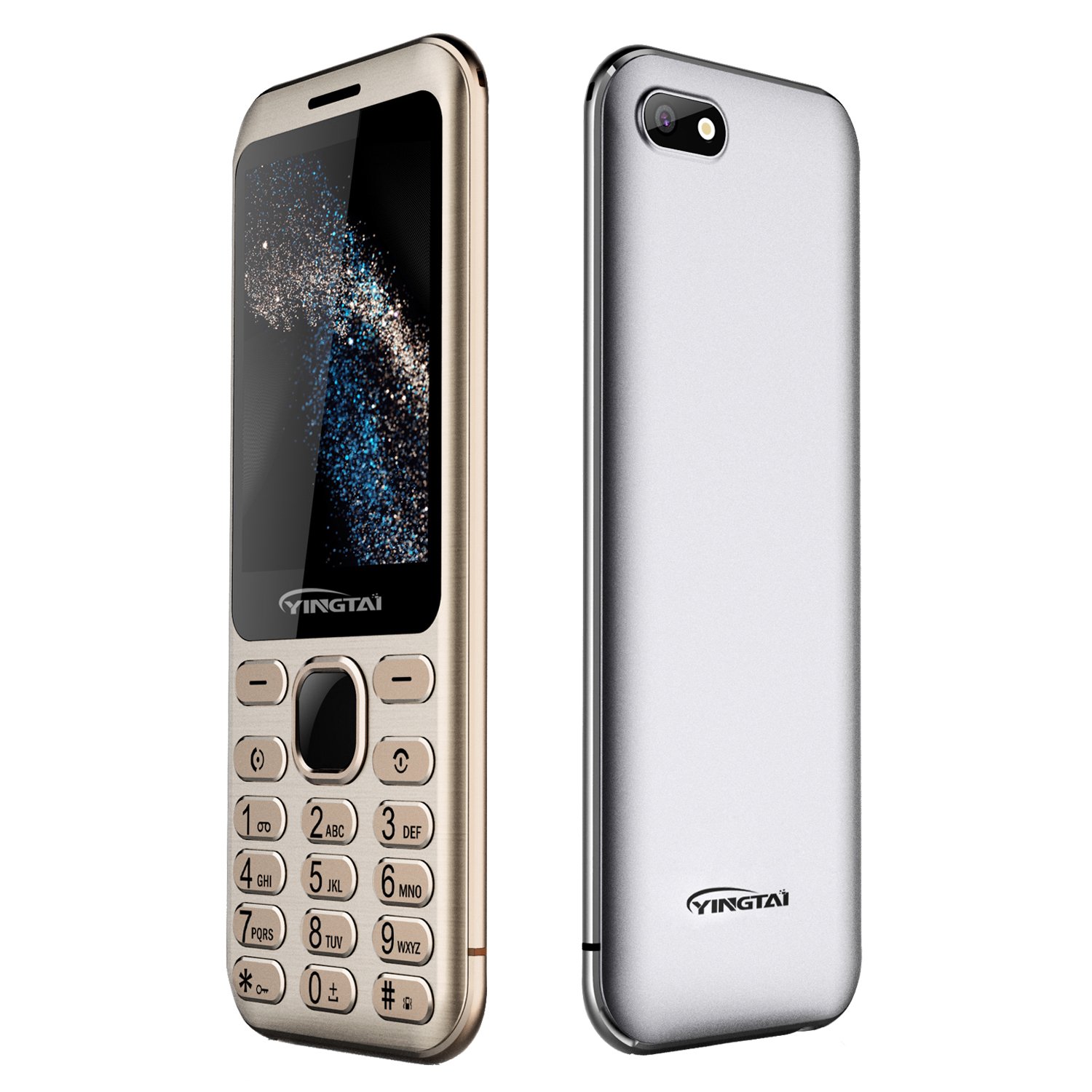 Hot selling item OEM Dual sim 2.8 inch Display metal design plating keypad cell phones 2G feature mobile phone