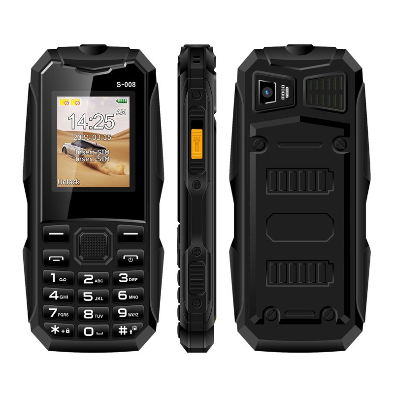UNIWA S008 1.8 Inch Screen 25BI Big Battery Powerful Torch GSM Keypad Rugged Style Mobile Phone