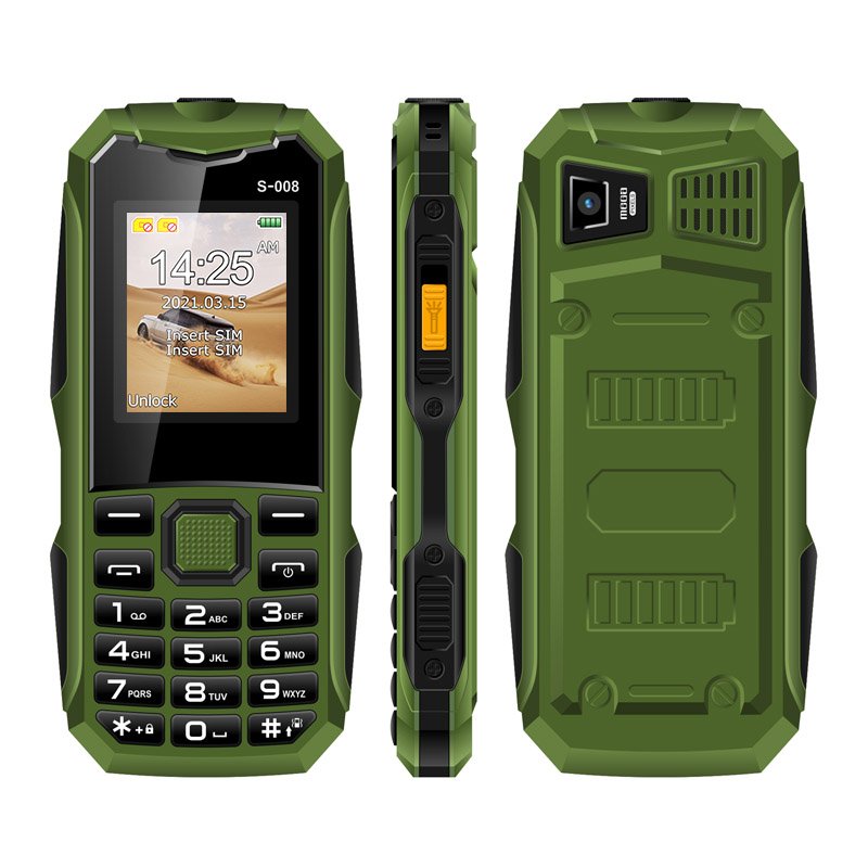 UNIWA S008 1.8 Inch Screen 25BI Big Battery Powerful Torch GSM Keypad Rugged Style Mobile Phone