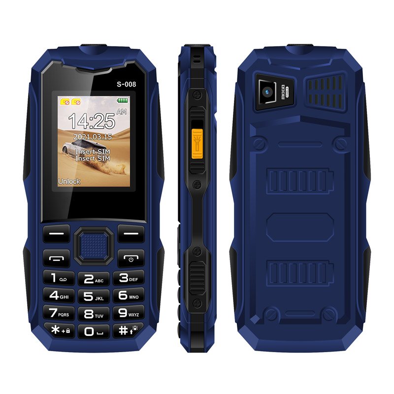 UNIWA S008 1.8 Inch Screen 25BI Big Battery Powerful Torch GSM Keypad Rugged Style Mobile Phone