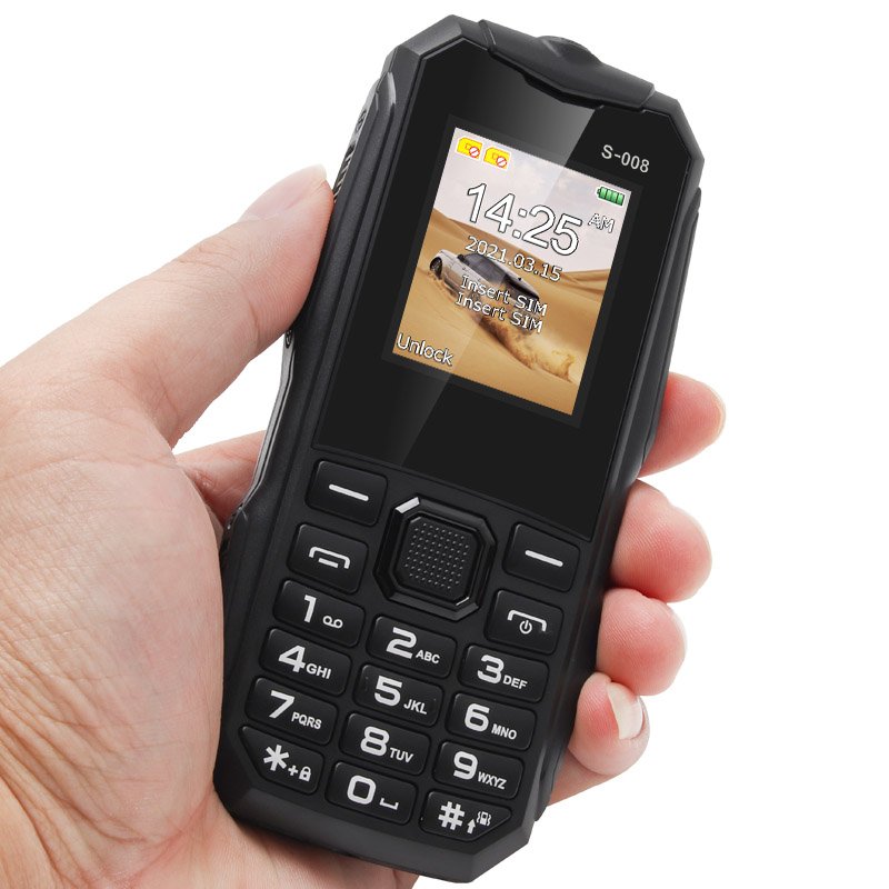 UNIWA S008 1.8 Inch Screen 25BI Big Battery Powerful Torch GSM Keypad Rugged Style Mobile Phone