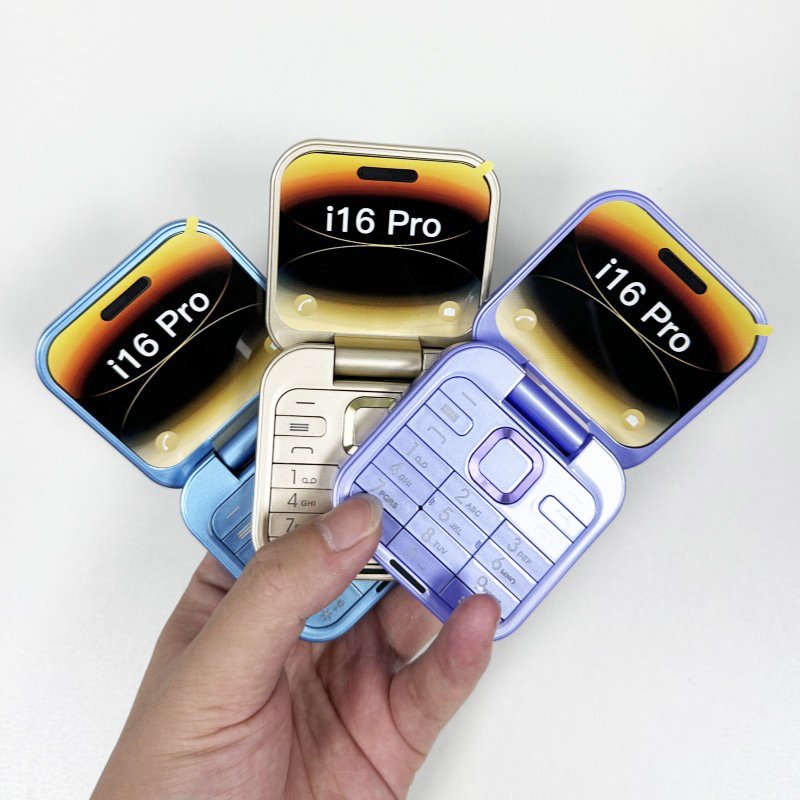 i16 pro 2G Flip Phone Non-intelligent Dual-SIM Mobile 2G Flip Phone Keypad Elderly Seniors Phone