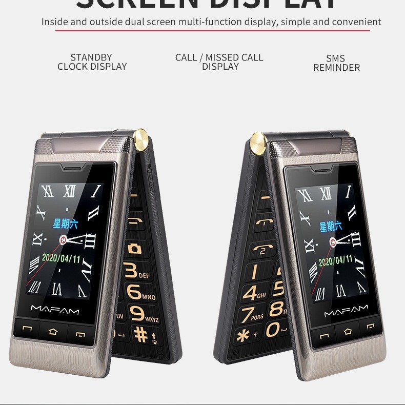 Hot Selling 3G&4G Smartphone Popular Dual Screen Flip Phone with Multi-Language Keyboard Big Voice King for Wholesale