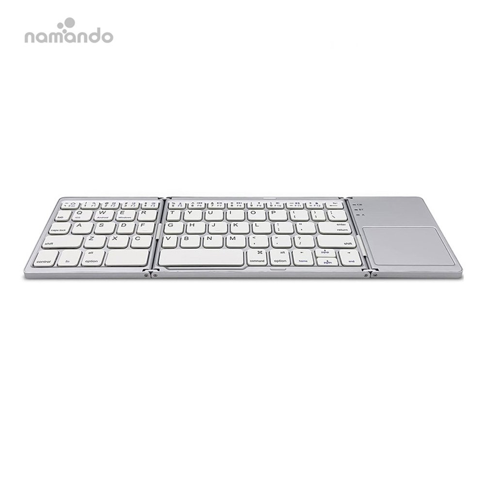 BT Wireless Foldable Touchpad Keyboard Slim Folding Wireless Smart TV Keyboard for Android Ios Laptop