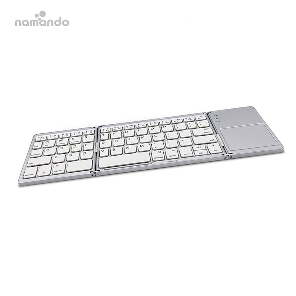 BT Wireless Foldable Touchpad Keyboard Slim Folding Wireless Smart TV Keyboard for Android Ios Laptop