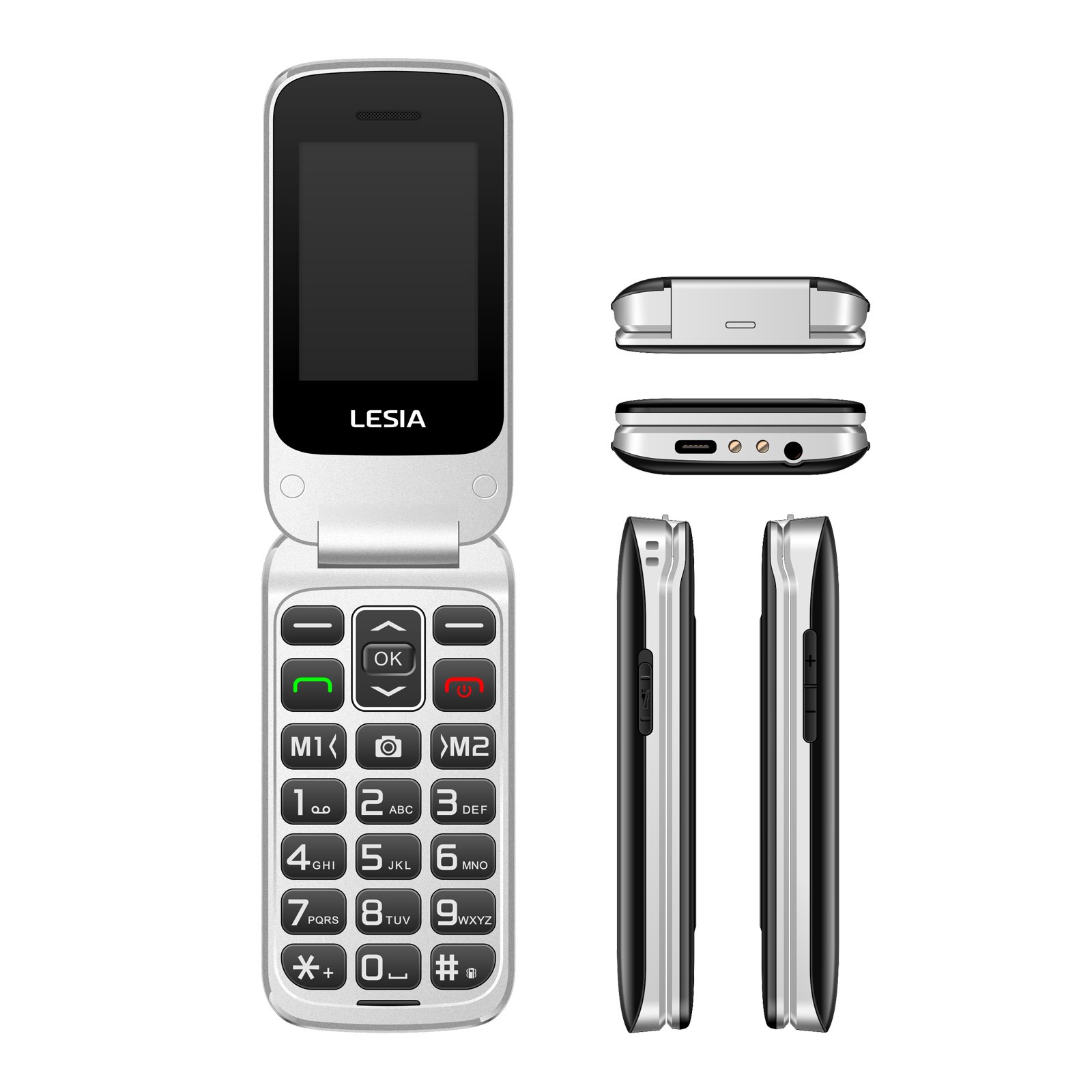 Wholesale 4G Elder Flip Mobile Phone Dual Screen Big Battery Big Button Cellphone Feature Keypad Flip Phone With SOS