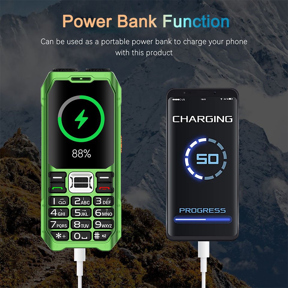 Powerful LED Torch 2.4 Inch Display Screen UNIWA M6000 Big Speaker SOS function Keypad 4 sim long life battery mobile phone