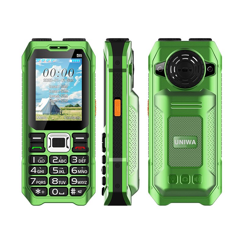 4 SIM Cards 2.4 Inch UNIWA M6000 Big Speaker Keypad Long Life Battery Mobilephone for Senior