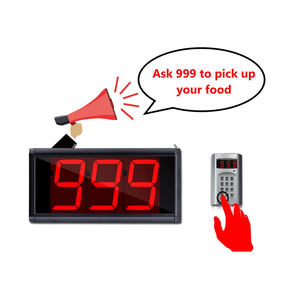 Wireless Cheap Queue Management Device Queue Number Display Machine 999 Wireless Keyboard Call To The Food Button Host